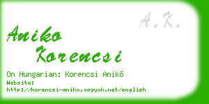 aniko korencsi business card